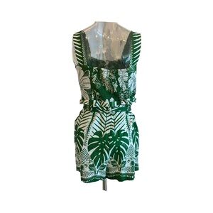 FARM Rio Green Leaf print Romper XS $129